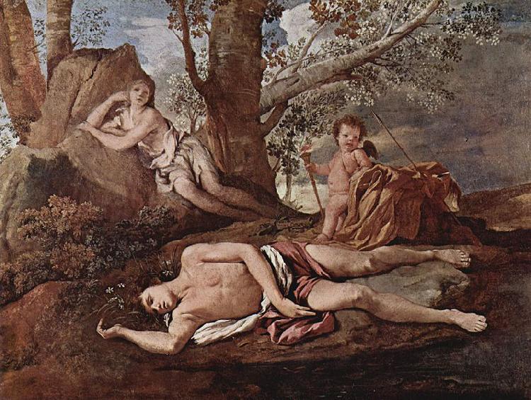 Nicolas Poussin Echo and Narcissus oil painting image